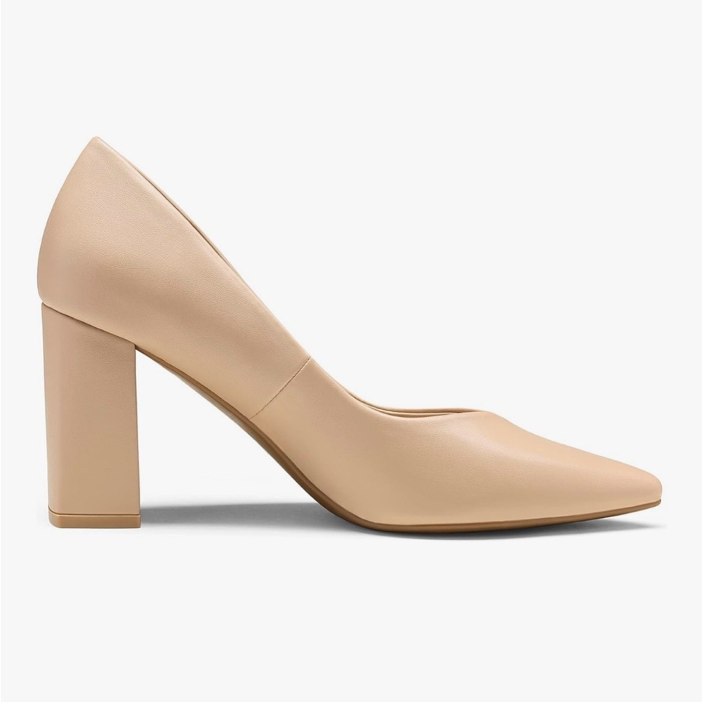 Tan Chunky Block Heels 9.5